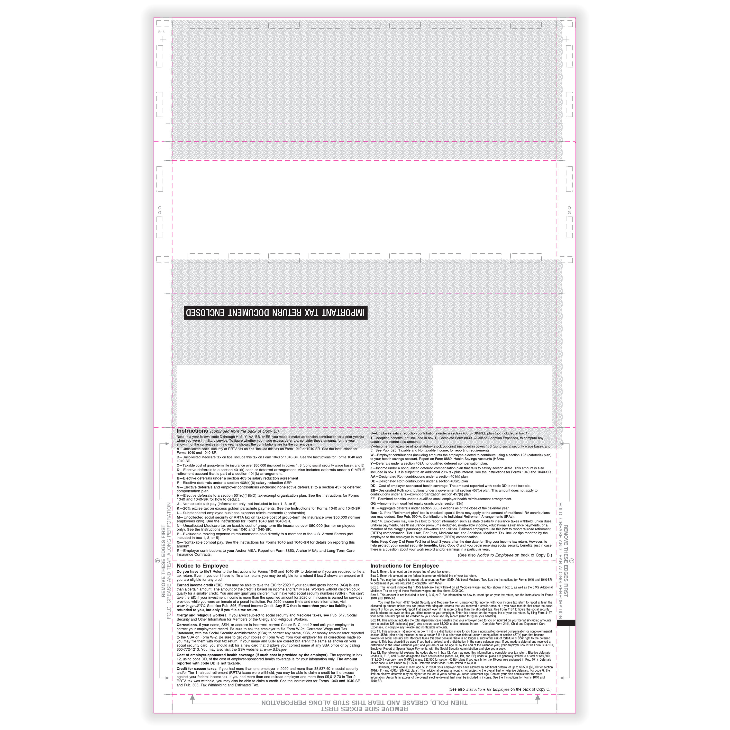 W-2 Pressure Seal Forms